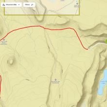 The full route to W7O/SE-063. The green waypoint is where I parked the truck.