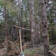 Yaggi antenna made from trekking pole