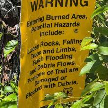 Trail warning sign