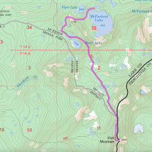 Route from McFarland Lake