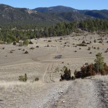 Looking back (easterly) at Parking Area from first part of climb