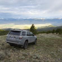 Parking spot at top of steep hill