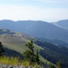 Looking back at the hiking portion of the access road