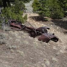 Old Car alongside the road on the mining claim
