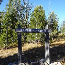 Wapiti Peak Sign - Elk Peak is 1.2 miles further