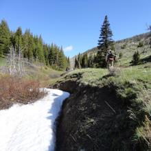 Heading south up the gully on the west side of Fairview Mtn.