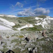 Flint Mountain - Showing cliff band and summit ramp