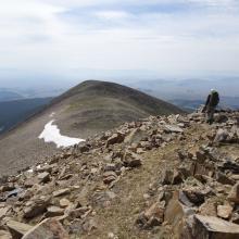Heading down towards the false summit