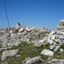 Summit cairn and QTH