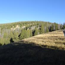 Heading west along ridge - Treasure Mtn in background