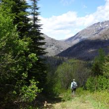 The hike down along the 2-track