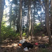 The spot I found had space on the ground to sit and relax