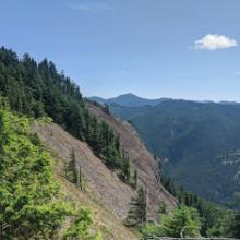 The mountain drops off steeply, if you leave the ridge