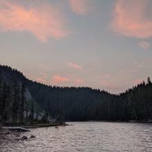 Gifford Peak rises above Blue Lake on the west side