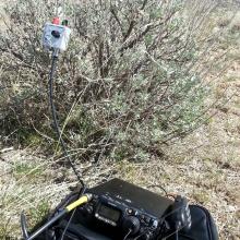 On the summit with Lucky Peak Reservoir behind
