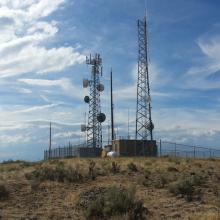 Looking back at the summit from the operating position