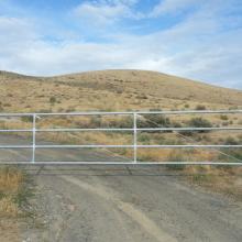 Unlocked gate east side of orchard
