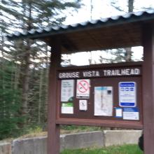 Grouse Vista Trailhead - Larch Mtn to left, Silver Star to right