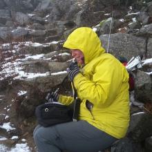 Operating from the base of the summit pinnacle