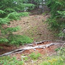 Cross-country through here off cat track to summit