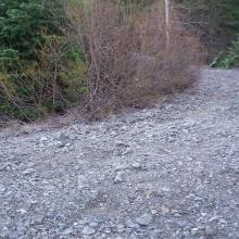 Where the road roughens - start hiking here