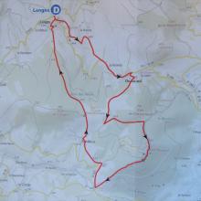 Trail map for Mont Monnet, including Longes