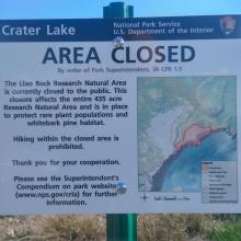Llao Rock Closure Sign