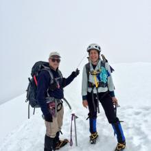 On the summit - radio in hand