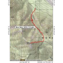 Trail Map to Hicks Butte SOTA W7W/CW-056
