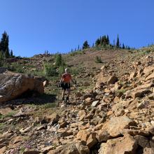 KG7EJT on slopes above Paddy Go Easy Pass