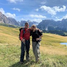 Val Gardena: typical hiking terrain.  These are ski slopes in winter.