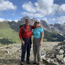 Summit panorama: Val Gardena and the Odle Group of Dolomites