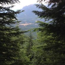 View of Mount Si, accross the Snoqualmie River Valley.