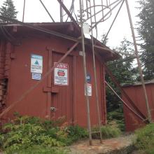 Communications tower & shack on summit of Rattlesnake Mountain