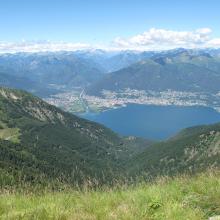 View from Summit - Monte Tamaro towards Locarno & Alps