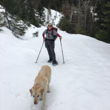 On return from Old Pass Hill, now using snowshoes