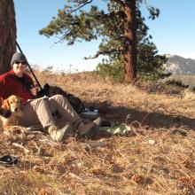 Mike, N6MKW, + Roxy on Summit of Table Mountain, W6/CT-067