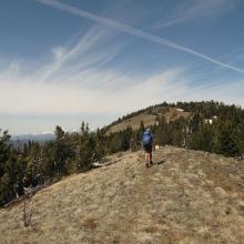 Towards to summit on the ridgecrest