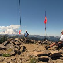 Looking West from operating position towards Mount Ranier