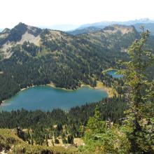 Dewey Lakes, 1,440 feet below the summit