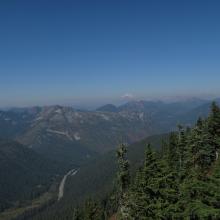 Hazy view of Glacier Peak