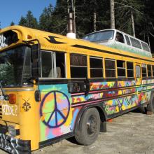 "Hippy Bus" welcoming committee at TH