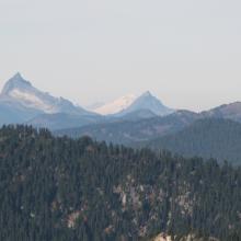 Mount Baker in the distance, after S2S contact with VA7JBE/7.  Sharp peak in the distant foreground, left side, is probably Sloan Peak.