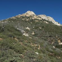 Stonewall Peak aginst blue fall sky.