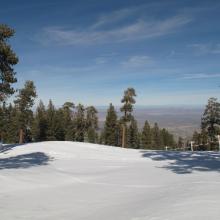 Mountain High North Ski Area with desert behind