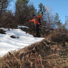 Tim, KG7EJT climbing to Lookout Mountain