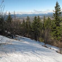 Hard morning snow en route to Lookout Mountain