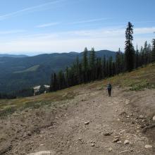 On lower "Northwest Passage" segment of Mount Spokane climb