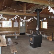 NOVA Hut interior, en route to Quartz Mountain.  Part of the Mount Spokane XC - Skiing system.