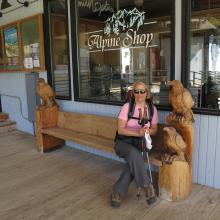 Back down at mountain base - clean & warmed restrooms!